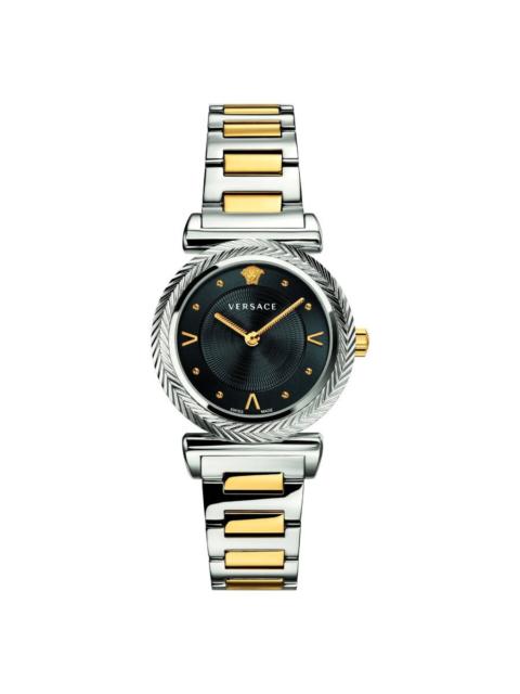 VERSACE Versace V-Motif Vintage Logo Quartz Black Dial Ladies Watch VERE00518