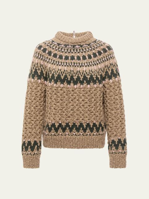 Moncler Grenoble Cable-Knit Fairisle Sweater