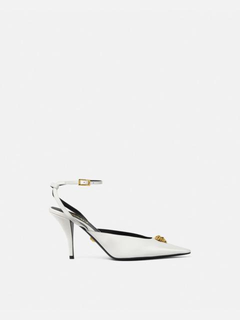 VERSACE La Medusa Leather Slingback Pumps 85 mm