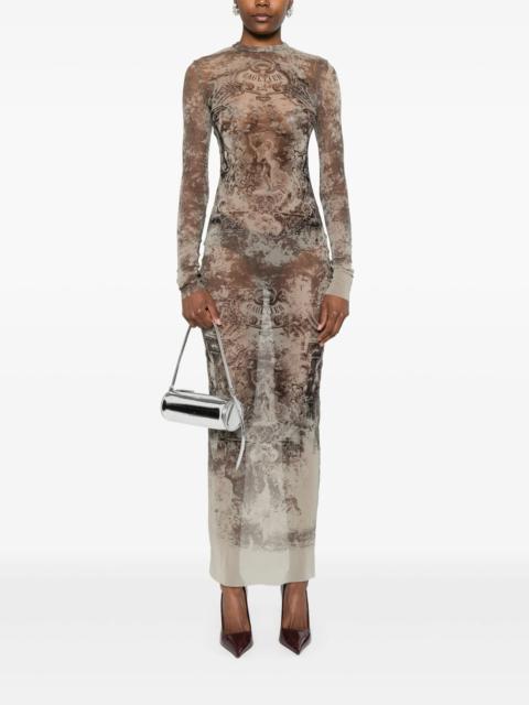 Jean Paul Gaultier JEAN PAUL GAULTIER - Women Mesh Printed "Médaillon" Long Dress