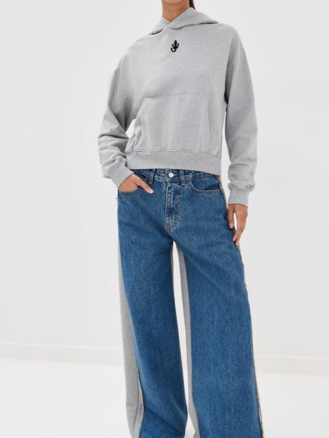 JW Anderson Anchor Embroidery Cropped Hoodie