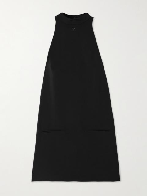 courrèges Heritage Embroidered Crepe Mock-neck Mini Dress
