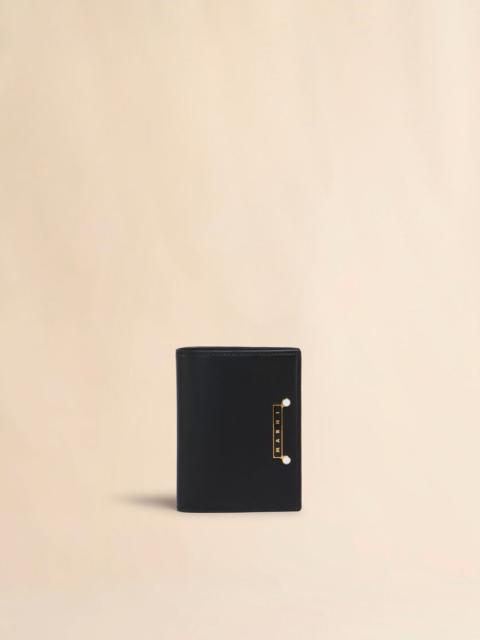 Marni BLACK LEATHER ENVELOPE BIFOLD WALLET