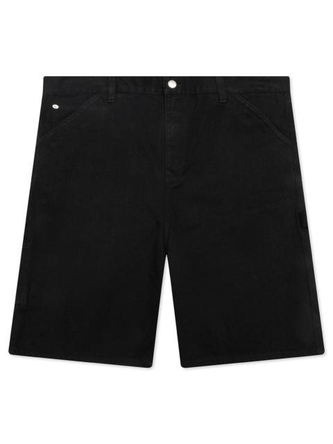 AWAKE NY FRAYED SCRIPT PAINTER SHORTS - BLACK