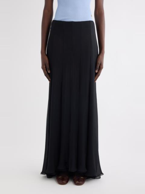 Chloé Chloé Semisheer Washed Satin Maxi Skirt in Black at Nordstrom