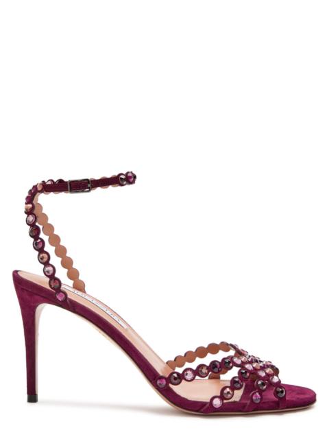 AQUAZZURA Aquazzura Tequila 85 Embellished Suede Sandals