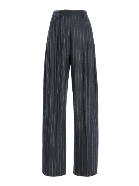 CAROLINA HERRERA Mid-Rise Wool-Blend Wide-Leg Pants grey