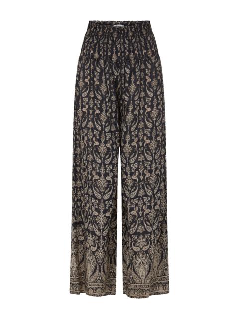 VERONICA BEARD CALLAWAY SMOCKED WIDE-LEG PANT