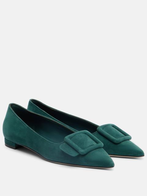 Manolo Blahnik Maysale suede ballet flats