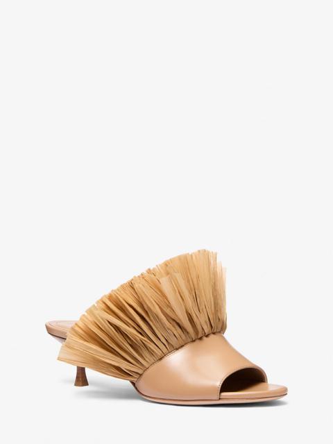 MICHAEL KORS Catarina Leather and Fringe Mule
