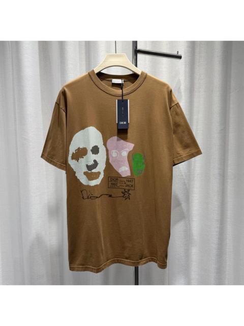Dior Dior X Travis Scott Print Embroidered Logo Cotton Short Sleeve T-Shirt