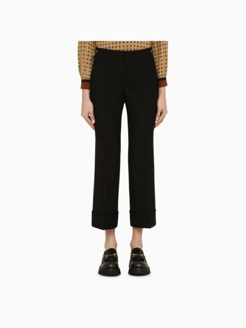 Gucci Black Wool Cropped Trousers Women