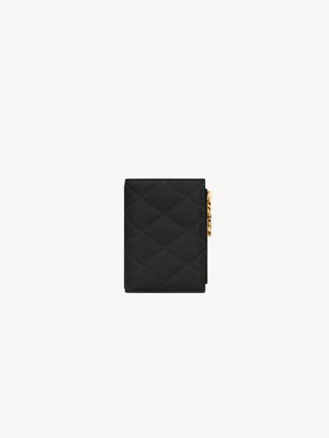 SAINT LAURENT CASSANDRE BIJOU BI-FOLD WALLET IN GRAIN DE POUDRE LEATHER
