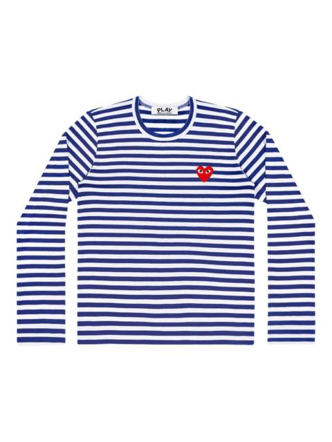 Comme des Garçons PLAY Long Sleeve Stripes With Red Emblem Tee Unisex