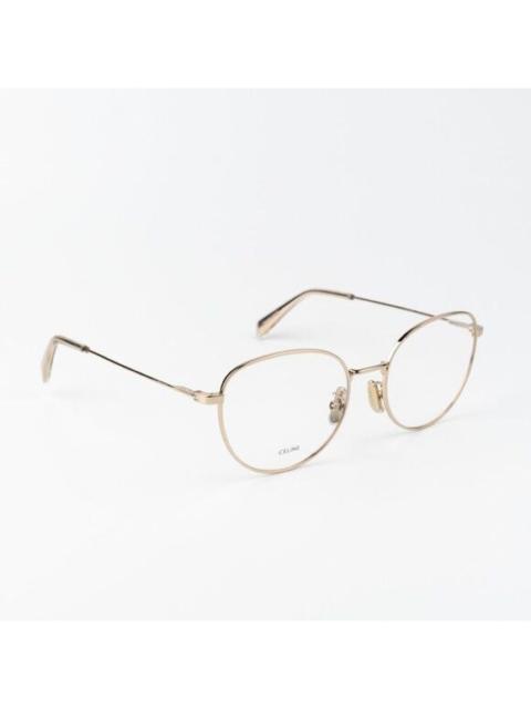 CELINE Celine Women Eyeglasses Metal Shiny Rose Gold Demo Round CL50095U 028 BRAND NEW