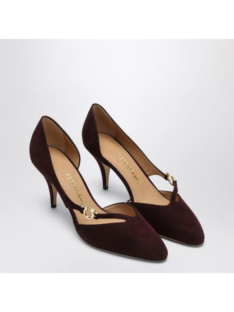 Ferragamo Pumps With Gancini Detail Dark Barolo Women