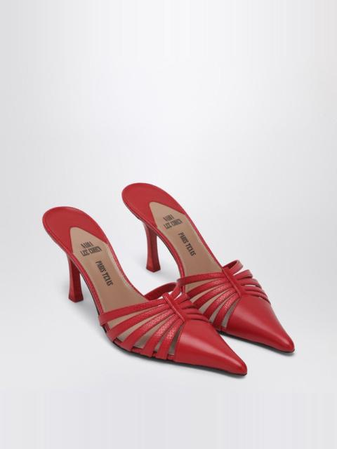 PARIS TEXAS RED LEATHER MULE NADIA