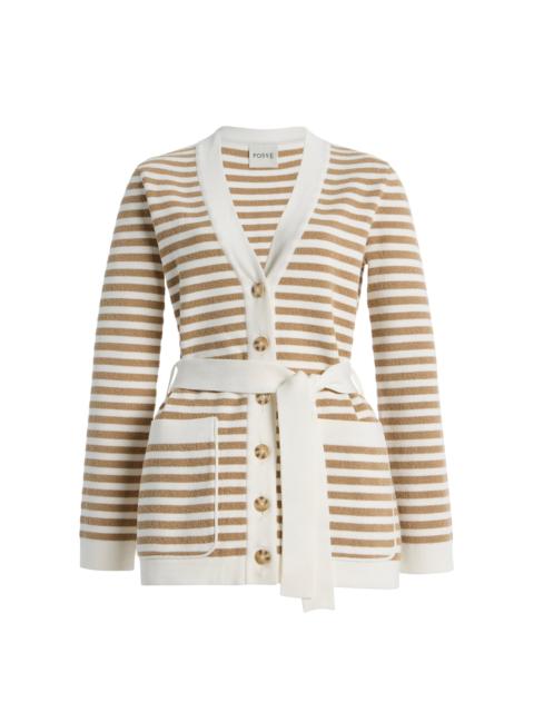 POSSE Exclusive Ari Striped Knit Cardigan brown