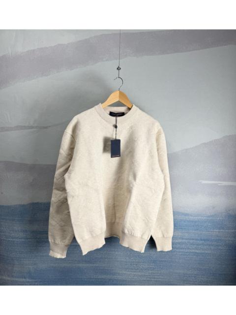 Louis Vuitton Louis Vuitton Beige Knit Sweatshirt with All-Over Embossed Monogram Cut-Out Detail