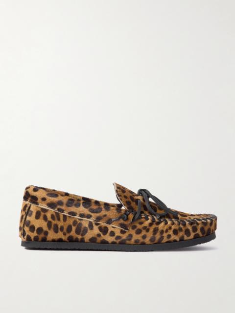 Isabel Marant Fitza Leopard-print Calf Hair Loafers