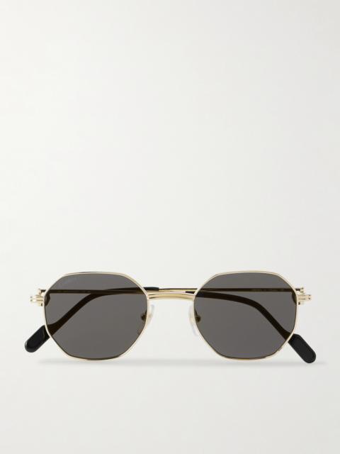 Cartier Première De Cartier Hexagon-frame Gold-tone Sunglasses