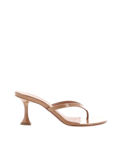 Amina Muaddi Amina Muaddi – Juliette Thong 70 – Patent Latte