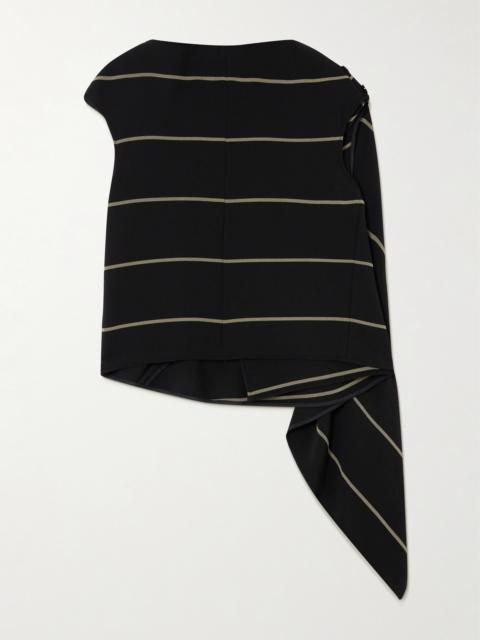Proenza Schouler Sutton Button-detailed Asymmetric Paneled Striped Crepe Top