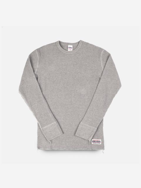 Iron Heart IHTL-1301-GRY Waffle Knit Long Sleeved Crew Neck Thermal Top - Grey