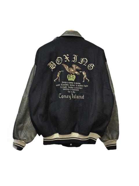 Other Designers Vintage - Vintage Coney Island "Boxing" Varsity Leather