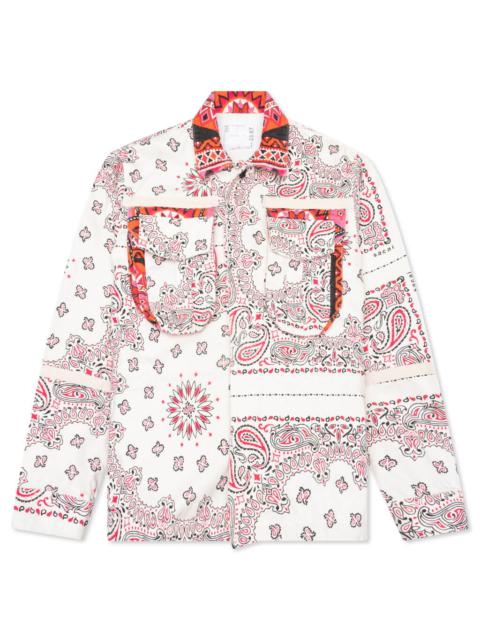 sacai SACAI BANDANA PRINT BLOUSON - OFF WHITE