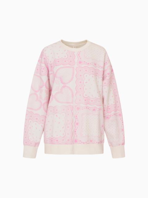 LoveShackFancy Leila Heart Printed Fleece Pullover