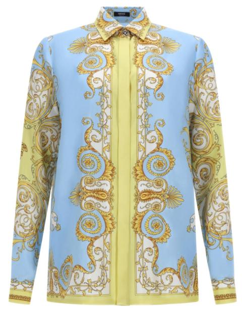 VERSACE SILK SHIRT WITH "BAROQUE" PRINT