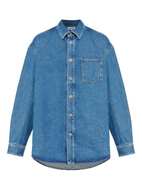 Loewe Loewe Anagram Denim Shirt Light Blue