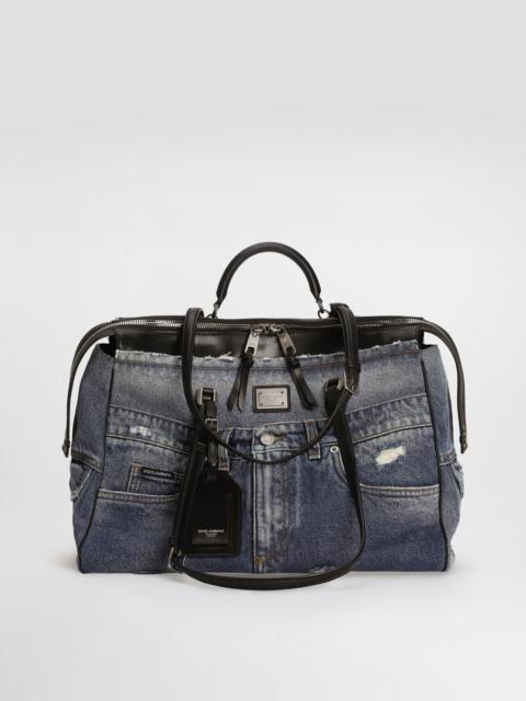 Dolce & Gabbana Vittoria handbag in denim patchwork