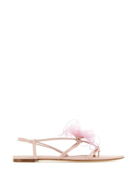 Pastel pink nappa leather thong sandals