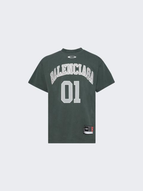 BALENCIAGA Oversize Tee Dark Green And Light Grey
