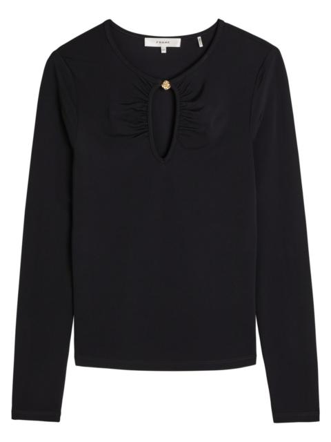 FRAME Frame The Keyhole Stretch-rayon top