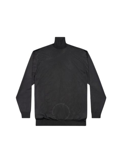 Balenciaga Men's Black BB Oversized High-Neck Sweater, Brand Size 1 (Small)