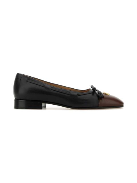 Valentino Black Leather Valet Du Roi Ballerinas