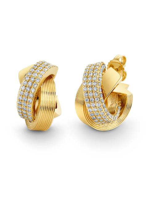 SYDNEY EVAN TRI LINK HOOP EARRINGS