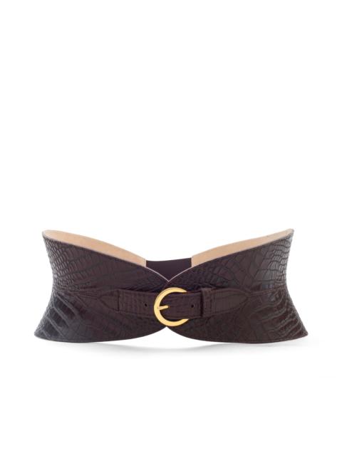 L'AGENCE Alexandra Croc-Embossed Corset Belt