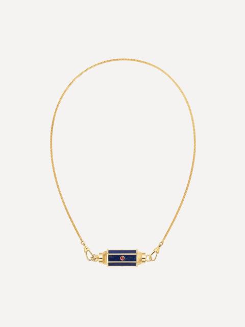 MARIE LICHTENBERG 18ct Gold Lapis Baby Locket Necklace