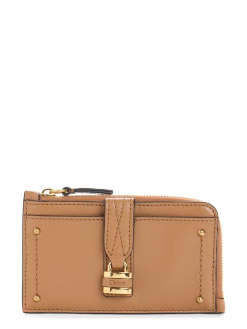 Chloé Chloé Small Paddington Leather Zip Wallet in Mustang Brown at Nordstrom