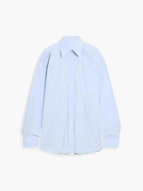 Stella McCartney Floral-print crepon-paneled cotton-poplin shirt