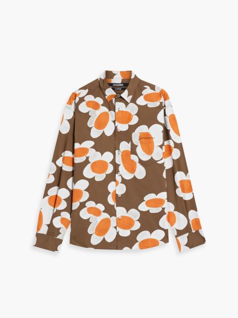 JACQUEMUS Floral-print cotton-poplin shirt