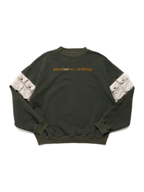 Kapital SWT Knit 2TONES NICKEL "8" Sleeve SWT (WORKING Embroidery) - Khaki