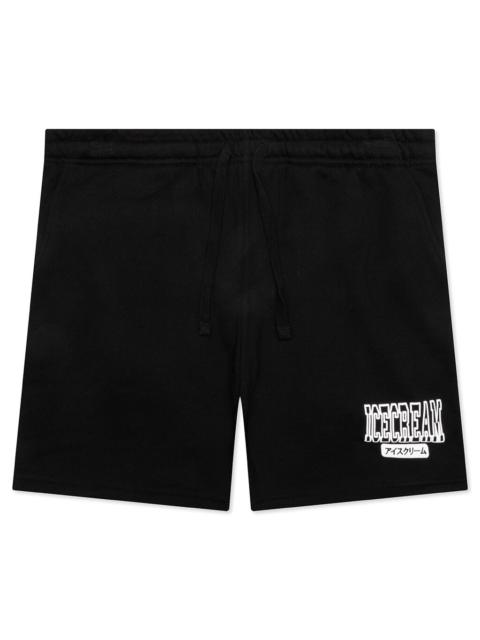 ICECREAM COLLEGE SWEATSHORTS - BLACK