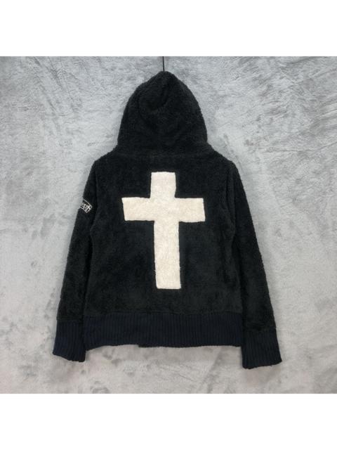 Other Designers Religion - Dig Deep Cross Big Logo Fur Fleece Zipper Hoodies #5680-202