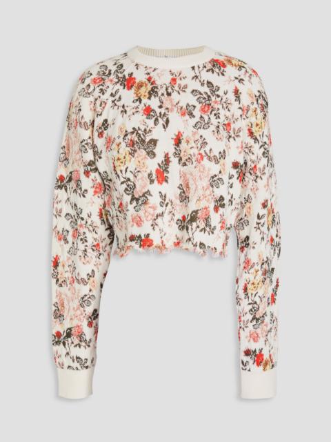 rabanne Cropped jacquard-knit wool-blend sweater