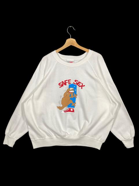 Other Designers Vintage 80s Safe Sex Sweatshirt Size XXL Color White